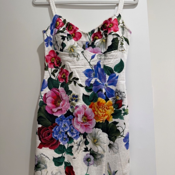 Dolce & Gabbana Peony Floral Print Mini Dress – Size 42 - Picture 5 of 9